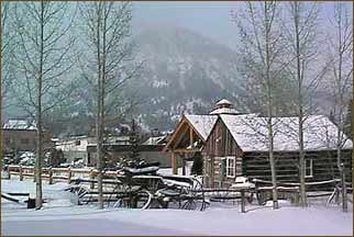 Frisco's Historic Park, blanketed in snow